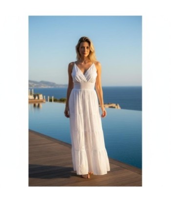 Isla Bonita By SIGRIS Vestido Largo de Algodón 100% con Detalles Elegantes