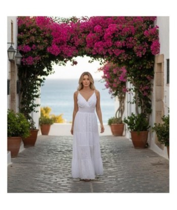 Isla Bonita By SIGRIS Vestido Largo de Algodón 100% con Detalles Elegantes