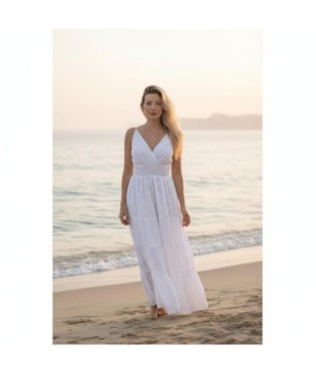 Isla Bonita By SIGRIS Vestido Largo de Algodón 100% con Detalles Elegantes