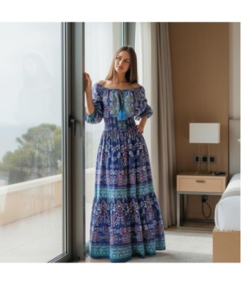Isla Bonita By SIGRIS Vestido Largo de Algodón con Estampado Floral