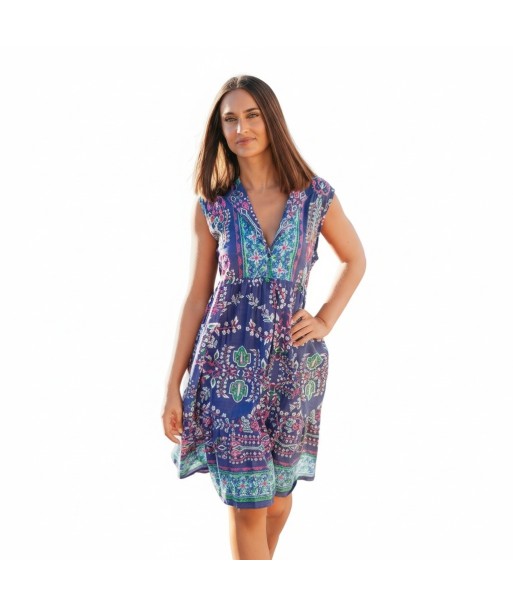 Isla Bonita By SIGRIS Vestido Corto de Algodón con Estampado Floral