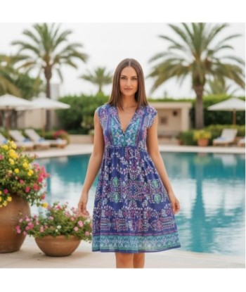 Isla Bonita By SIGRIS Vestido Corto de Algodón con Estampado Floral