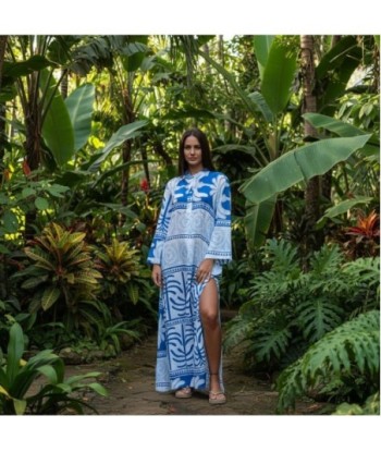 Isla Bonita By SIGRIS Vestido Largo de Algodón con Estampado Tropical