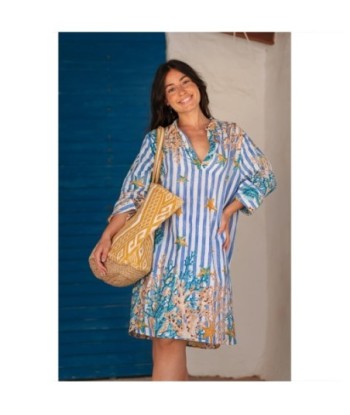Isla Bonita By SIGRIS Kurta de Verano en Algodón 100% con Estampado Marino