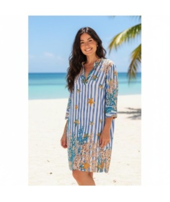 Isla Bonita By SIGRIS Kurta de Verano en Algodón 100% con Estampado Marino