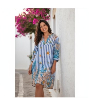 Isla Bonita By SIGRIS Kurta de Verano en Algodón 100% con Estampado Marino