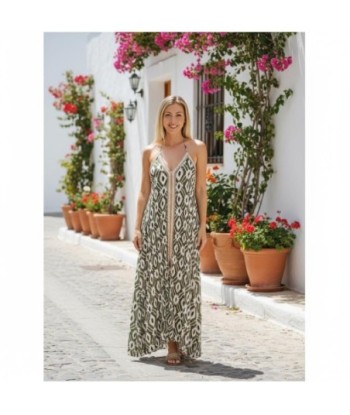 Isla Bonita By SIGRIS Vestido Largo de Viscosa con Estampado Geométrico