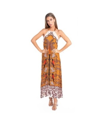 Vestido Largo Midi Multicolor de Algodón para Mujer - Moda Étnica Isla Bonita, Ideal para Fiesta y Ocasiones Especiales