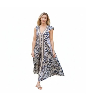 Isla Bonita By SIGRIS Vestido Largo de Viscosa con Estampado de Cebra
