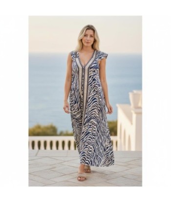 Isla Bonita By SIGRIS Vestido Largo de Viscosa con Estampado de Cebra