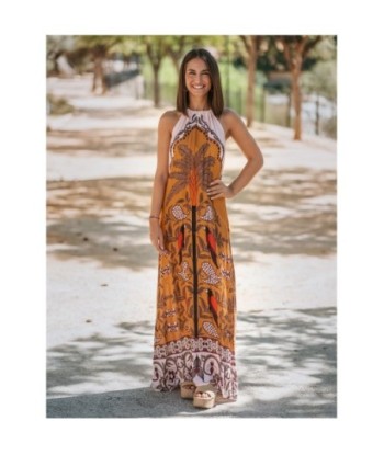 Vestido Largo Midi Multicolor de Algodón para Mujer - Moda Étnica Isla Bonita, Ideal para Fiesta y Ocasiones Especiales