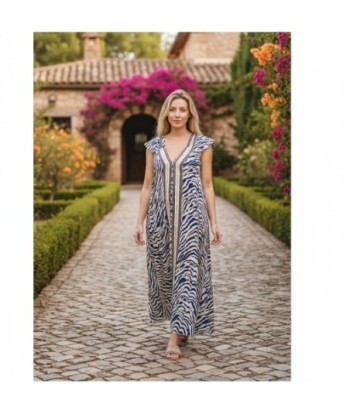 Isla Bonita By SIGRIS Vestido Largo de Viscosa con Estampado de Cebra