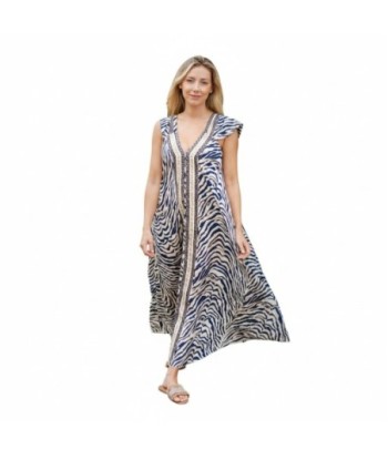 Isla Bonita By SIGRIS Vestido Largo de Viscosa con Estampado de Cebra