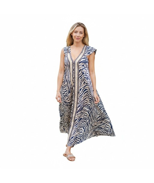 Isla Bonita By SIGRIS Vestido Largo de Viscosa con Estampado de Cebra