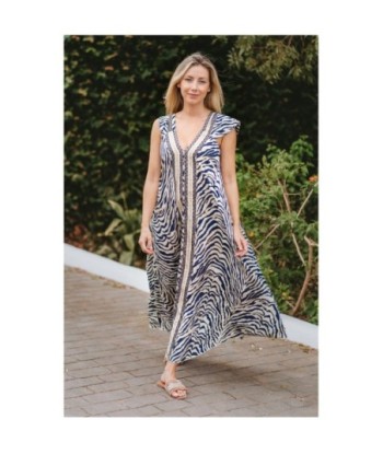Isla Bonita By SIGRIS Vestido Largo de Viscosa con Estampado de Cebra