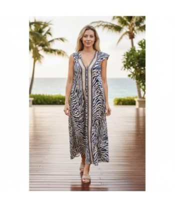Isla Bonita By SIGRIS Vestido Largo de Viscosa con Estampado de Cebra