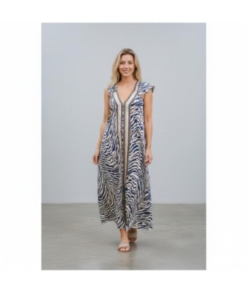 Isla Bonita By SIGRIS Vestido Largo de Viscosa con Estampado de Cebra