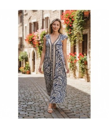 Isla Bonita By SIGRIS Vestido Largo de Viscosa con Estampado de Cebra