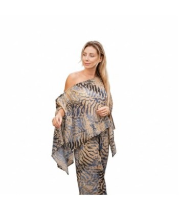 Isla Bonita By SIGRIS Poncho de Algodón con Diseño Abstracto