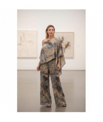 Isla Bonita By SIGRIS Poncho de Algodón con Diseño Abstracto