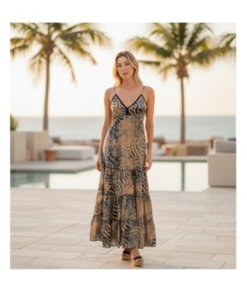 Isla Bonita By SIGRIS Vestido Largo de Algodón con Estampado de Rayas