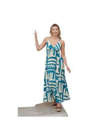 Isla Bonita By SIGRIS Vestido Largo de Viscosa con Estampado Geométrico