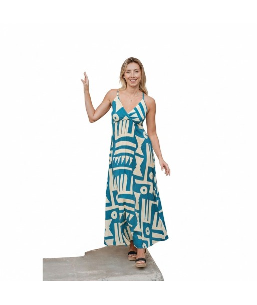 Isla Bonita By SIGRIS Vestido Largo de Viscosa con Estampado Geométrico