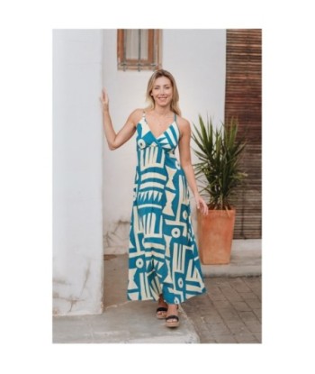 Isla Bonita By SIGRIS Vestido Largo de Viscosa con Estampado Geométrico