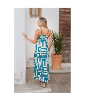 Isla Bonita By SIGRIS Vestido Largo de Viscosa con Estampado Geométrico