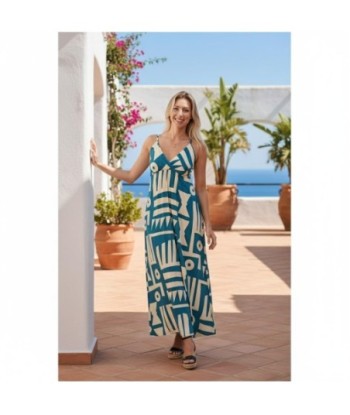 Isla Bonita By SIGRIS Vestido Largo de Viscosa con Estampado Geométrico