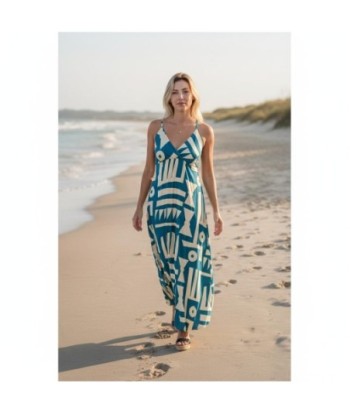 Isla Bonita By SIGRIS Vestido Largo de Viscosa con Estampado Geométrico
