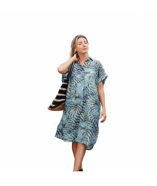 Isla Bonita By SIGRIS Vestido Camisero Tropical de Algodón 100%