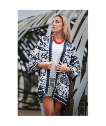 Kimono Mujer Multicolor Estampado Corto Manga ¾ 100% Algodón - Ropa de Moda Isla Bonita Boutique para Ocasiones