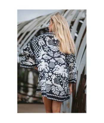 Kimono Mujer Multicolor Estampado Corto Manga ¾ 100% Algodón - Ropa de Moda Isla Bonita Boutique para Ocasiones