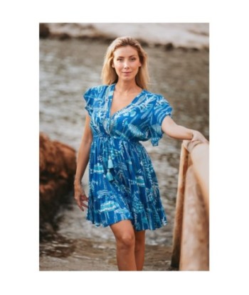 Vestido Corto Multicolor de Mujer - Estampado Tropical, Palabra de Honor, Perfecto para Fiesta y Ocasiones Especiales,