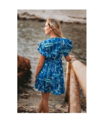 Vestido Corto Multicolor de Mujer - Estampado Tropical, Palabra de Honor, Perfecto para Fiesta y Ocasiones Especiales,