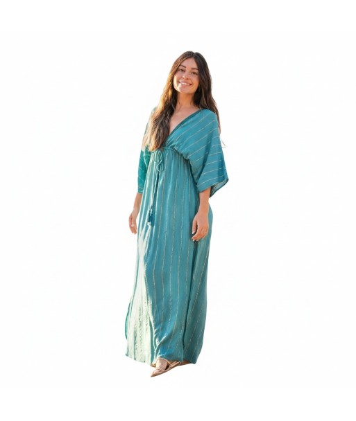 Isla Bonita By SIGRIS Vestido Largo de Viscosa con Rayas Metálicas