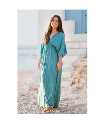 Isla Bonita By SIGRIS Vestido Largo de Viscosa con Rayas Metálicas