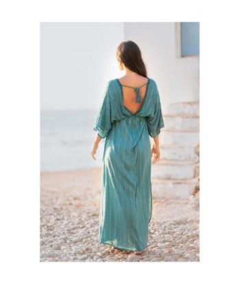 Isla Bonita By SIGRIS Vestido Largo de Viscosa con Rayas Metálicas