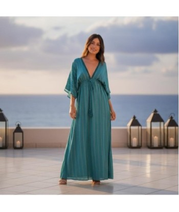 Isla Bonita By SIGRIS Vestido Largo de Viscosa con Rayas Metálicas