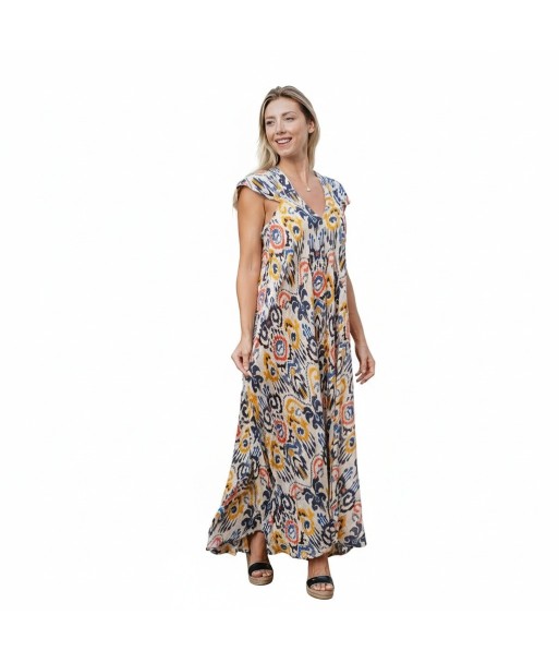 Isla Bonita By SIGRIS Vestido Largo de Viscosa con Diseño Colorido
