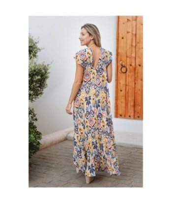 Isla Bonita By SIGRIS Vestido Largo de Viscosa con Diseño Colorido