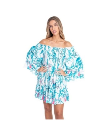 Vestido Corto Verde Camisero para Mujer - Moda Isla Bonita Sun and Sand - Estampado Tropical y Lavado a Mano