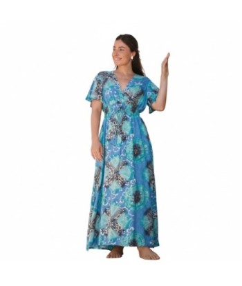 Isla Bonita By SIGRIS Vestido Largo de Viscosa con Estampado Azul