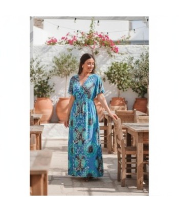 Isla Bonita By SIGRIS Vestido Largo de Viscosa con Estampado Azul