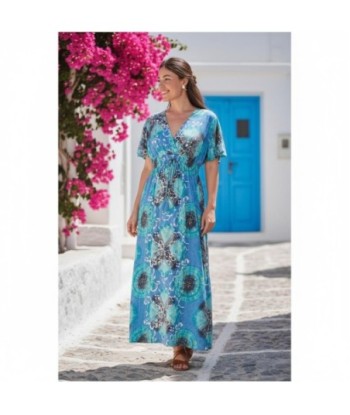 Isla Bonita By SIGRIS Vestido Largo de Viscosa con Estampado Azul
