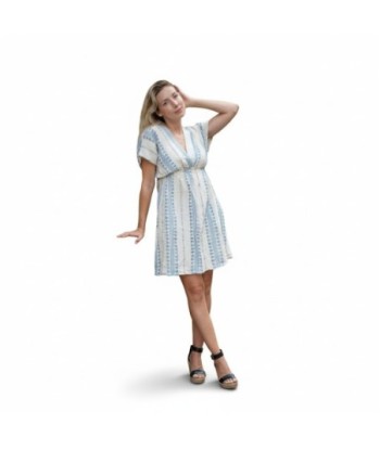 Isla Bonita By SIGRIS Vestido Corto de Algodón con Estampado Azul