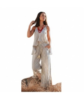 Isla Bonita By SIGRIS Blusa de Verano de Algodón 100% con Rayas