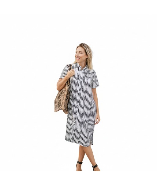 Isla Bonita By SIGRIS Vestido Camisero de Viscosa con Rayas
