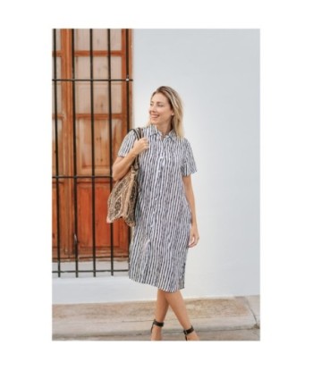 Isla Bonita By SIGRIS Vestido Camisero de Viscosa con Rayas